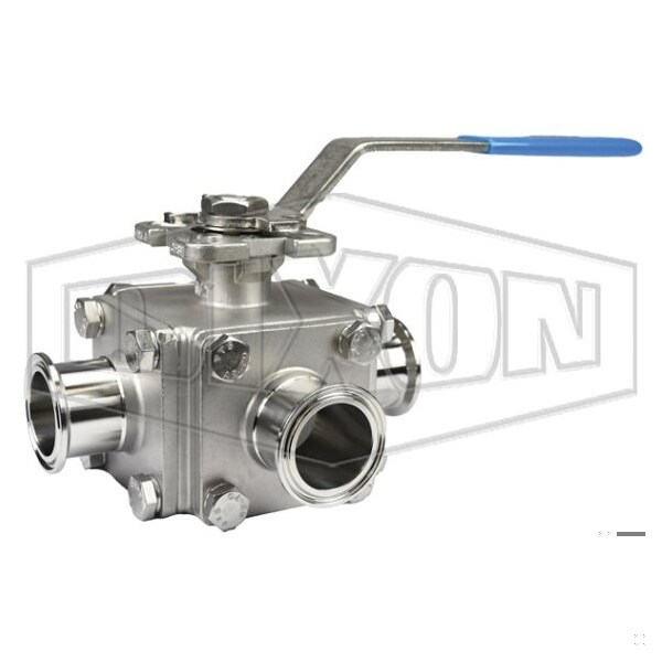 3-Way Multi-Port Ball Valve, 1 in, Stainless Steel Body, L-Full Port